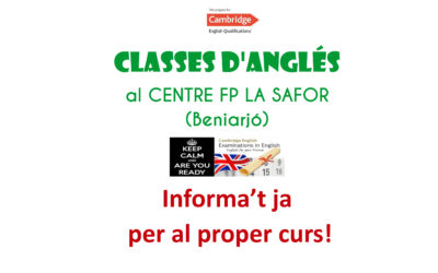 Classes d’anglés a l’FP La Safor